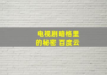 电视剧暗格里的秘密 百度云